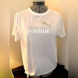 Puma White Tee with Silver Logo